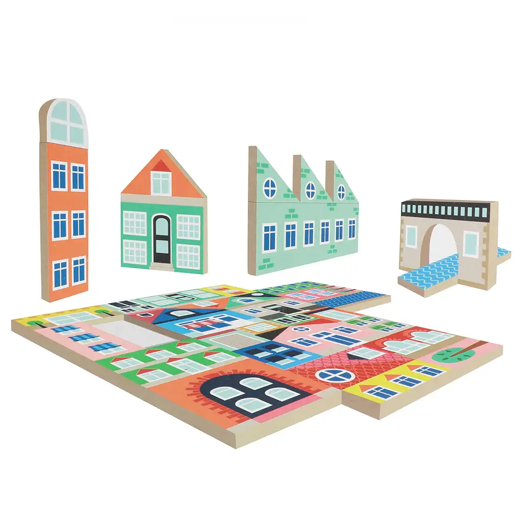 Building Blocks: Város - Fa építőkocka szett kép 2