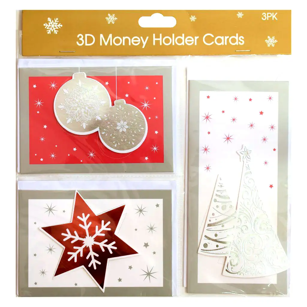 Karácsonyi 3D-s üdvözlőkártya szett borítékkal 3db-os többféle változatban kép 4