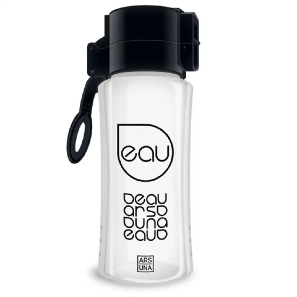 Fekete átlátszó kulacs 450ml