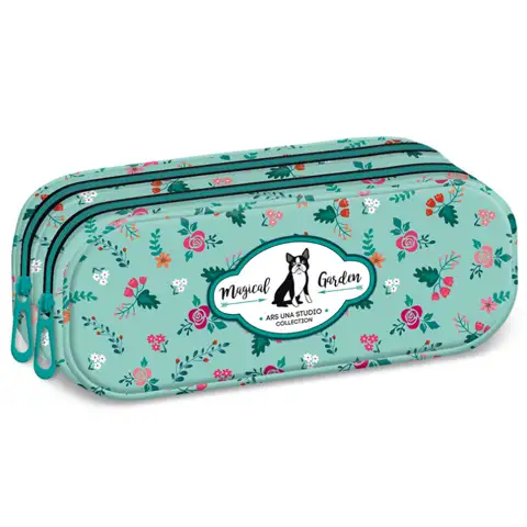 Boston Terrier dupla cipzáras tolltartó