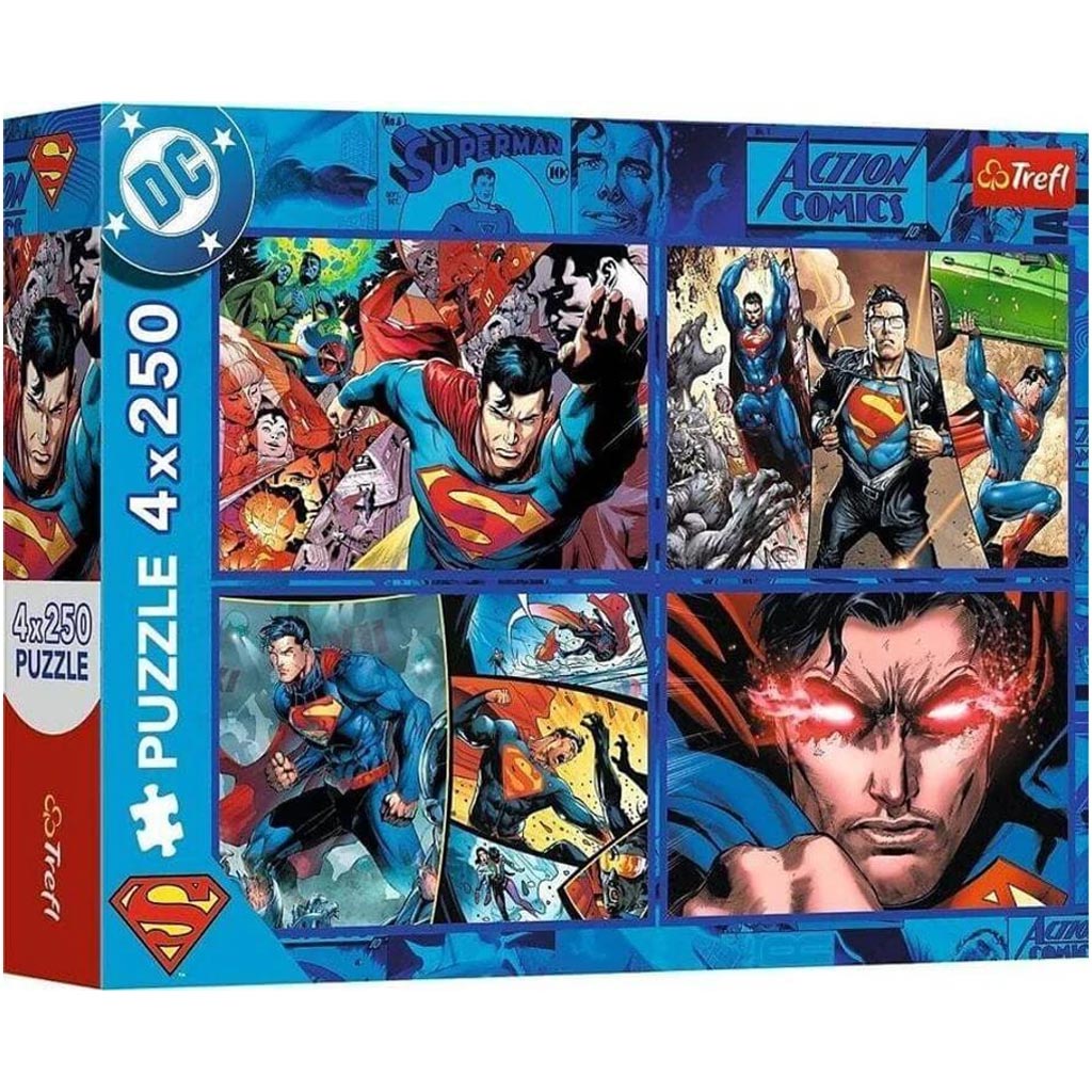 DC: A bátor Superman 4x250db-os puzzle - Trefl