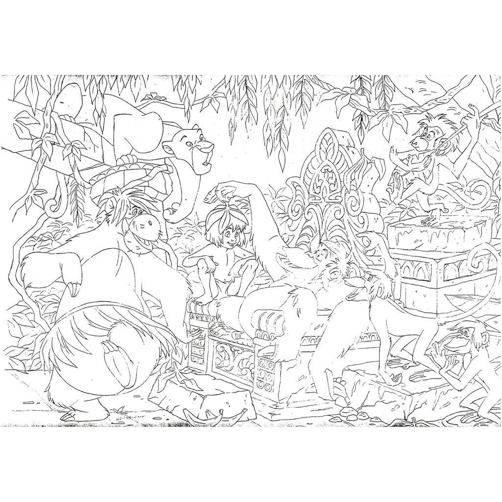 A Dzsungel könyve 2 az 1-ben 108db-os puzzle és színező 50x35cm - Lisciani kép 3