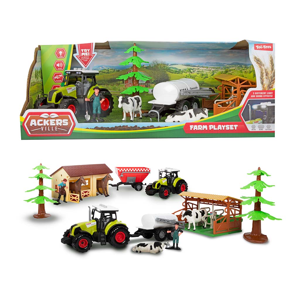 Farm istálló szett traktorral 7db-os szett kép 2