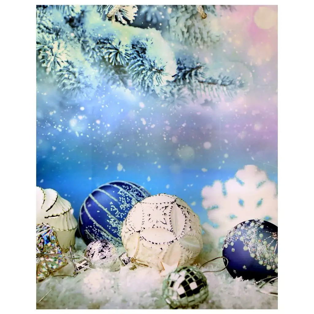 Ajándéktáska Karácsonyi díszek mintázattal 26x32x12,5cm