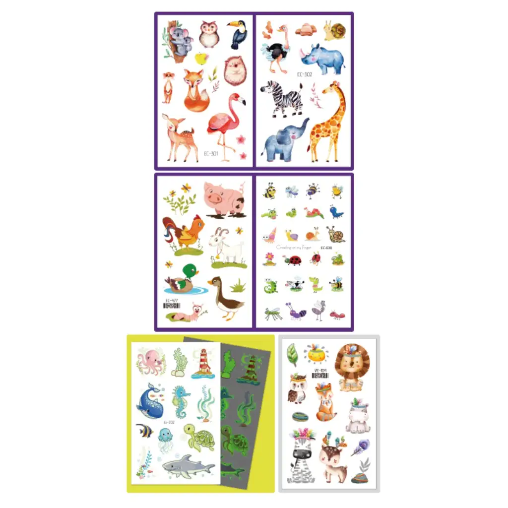 TyToo: Állatos tetoválás matrica szett 69db-os kép 2