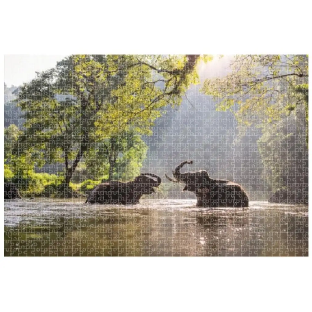 Animal Planet: Elefántok a tóban 1000db-os puzzle kép 2