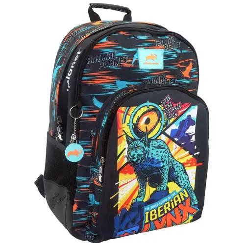 Animal Planet Iberian Lynx lekerekített iskolatáska, hátizsák 33x16x45cm