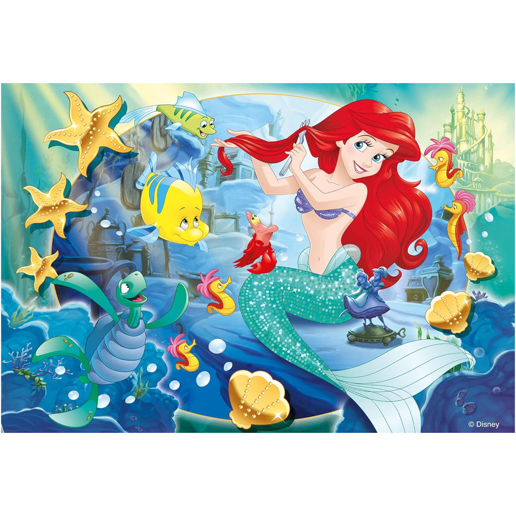 Ariel a kis hableány 2 az 1-ben 250db-os puzzle és színező 50x35cm - Lisciani kép 2