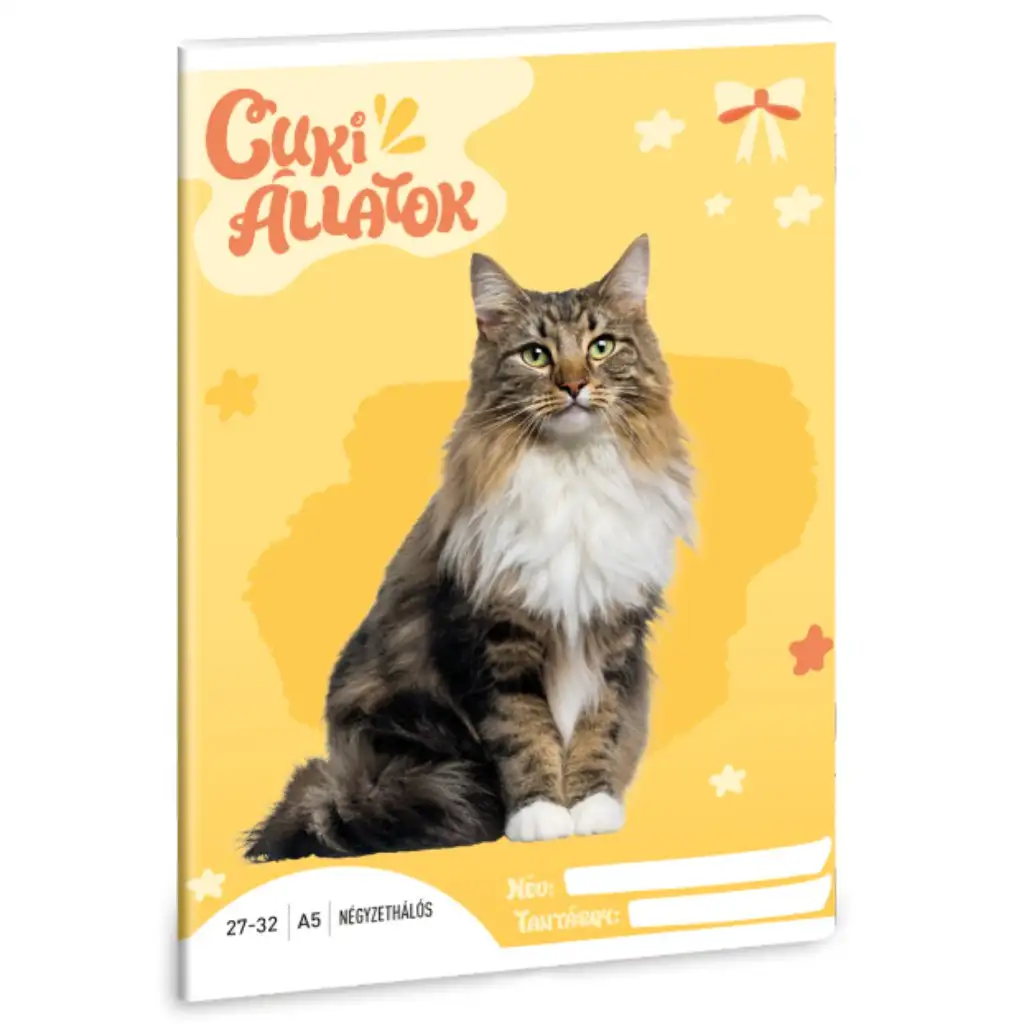 Ars Una: Cuki Állatok - Norvég erdei macska kockás füzet A/5 27-32