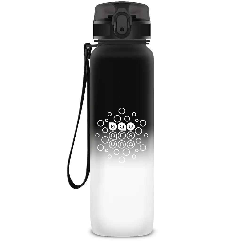 Ars Una: Fekete-fehér BPA-mentes motivációs kulacs 1000ml