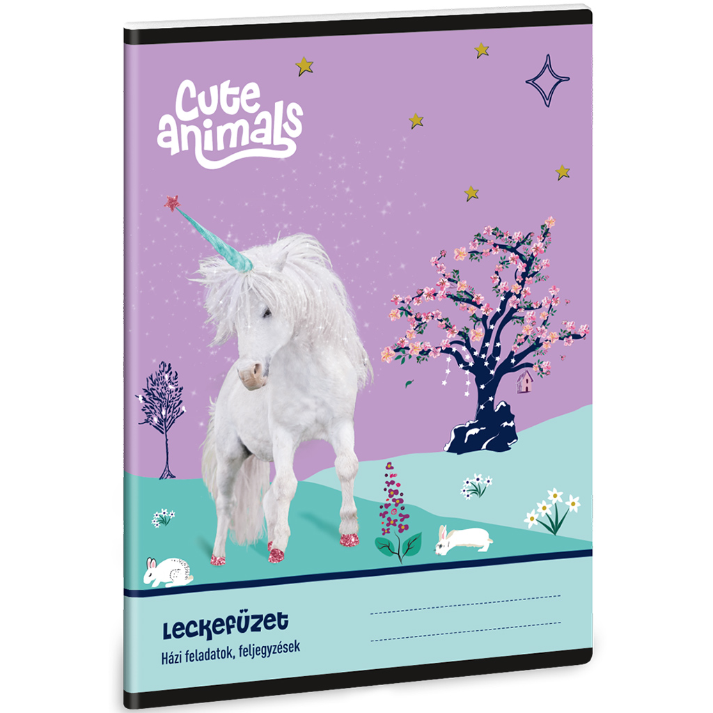Ars Una: Cute animals Unikornis mintás leckefüzet 38 lapos A/5