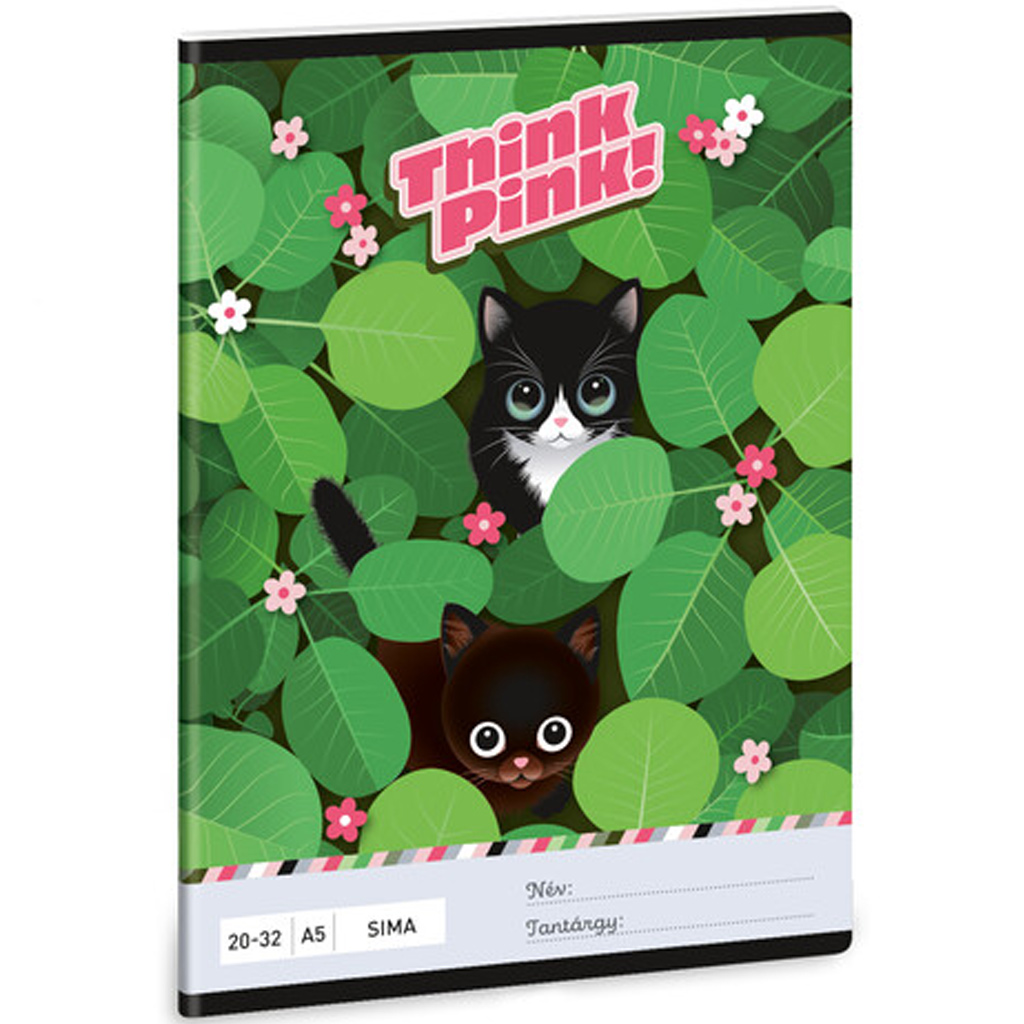 Ars Una: Think pink cicás sima füzet A/5 20-32