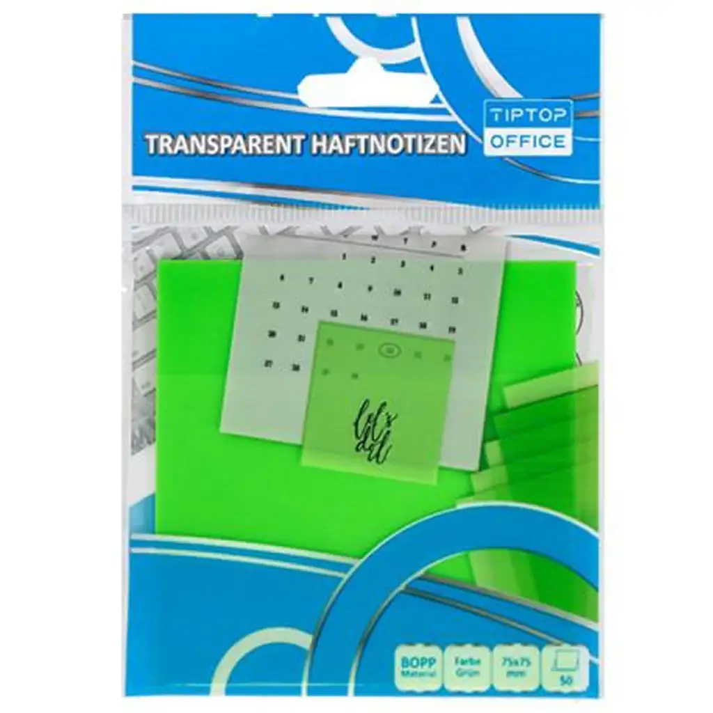 Spirit: Áttetsző zöld öntapadós oldaljelölő 75x75mm