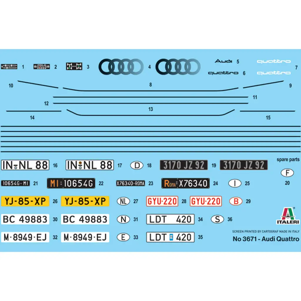 Italeri 1/24 Audi Quattro autó makett kép 2