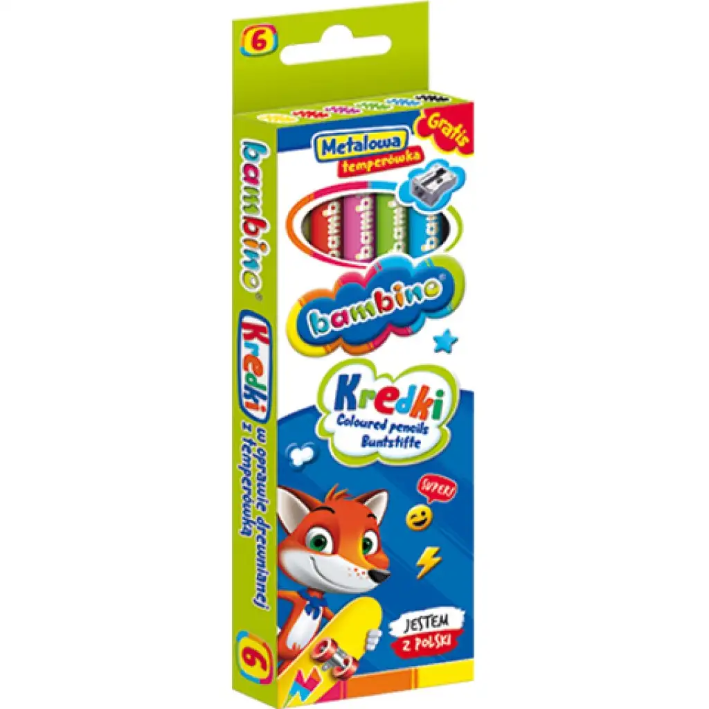 Bambino: Jumbo színes ceruza 6db-os szett hegyezővel kép 3