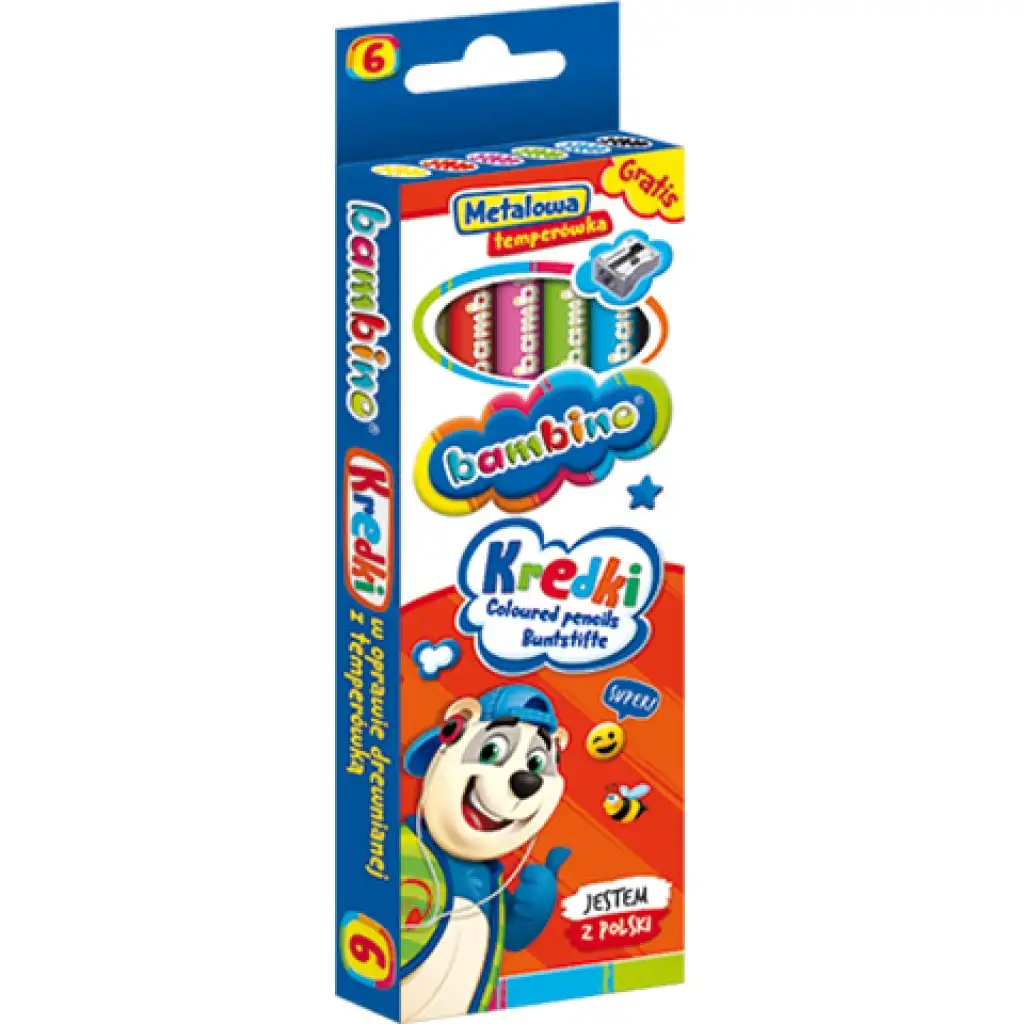 Bambino: Jumbo színes ceruza 6db-os szett hegyezővel kép 4