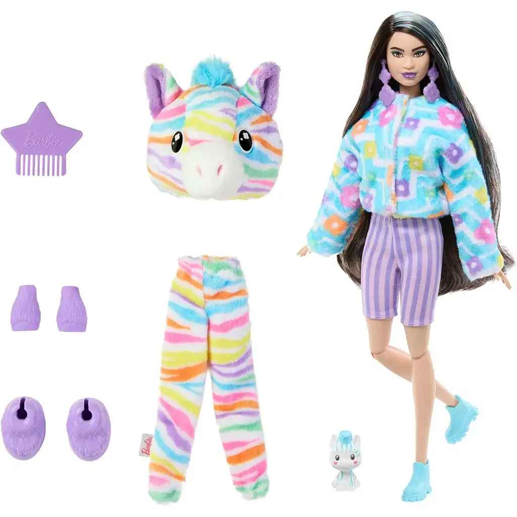Barbie: Cutie Reveal Meglepetés baba - Zebra - Mattel kép 3