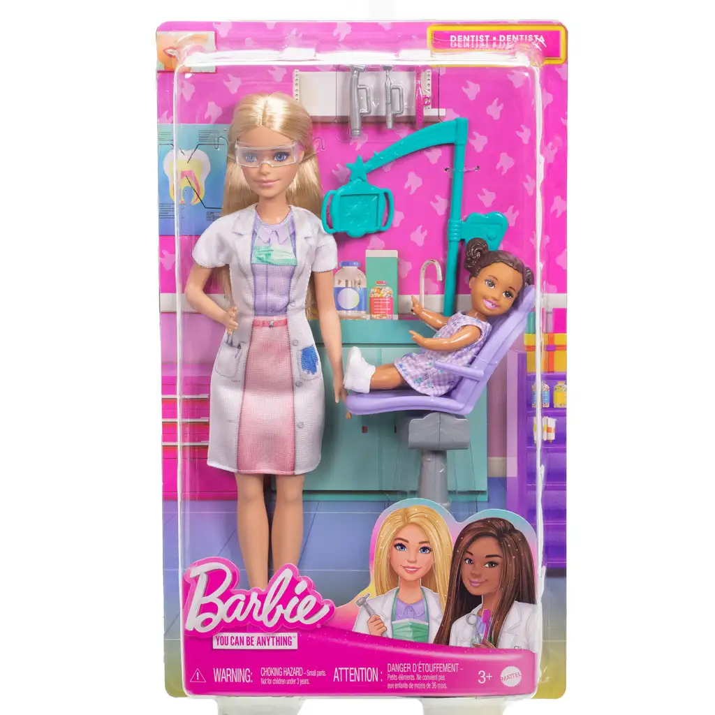 Barbie szőke hajú fogorvos karrierbaba játékszett - Mattel