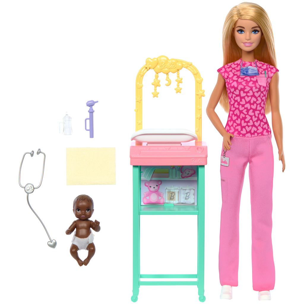 Barbie szőke hajú gyerekorvos karrierbaba játékszett - Mattel kép 2