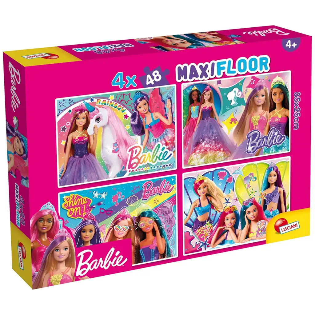 Barbie mágikus világa 4x48db-os maxi padló puzzle 35x25cm - Lisciani