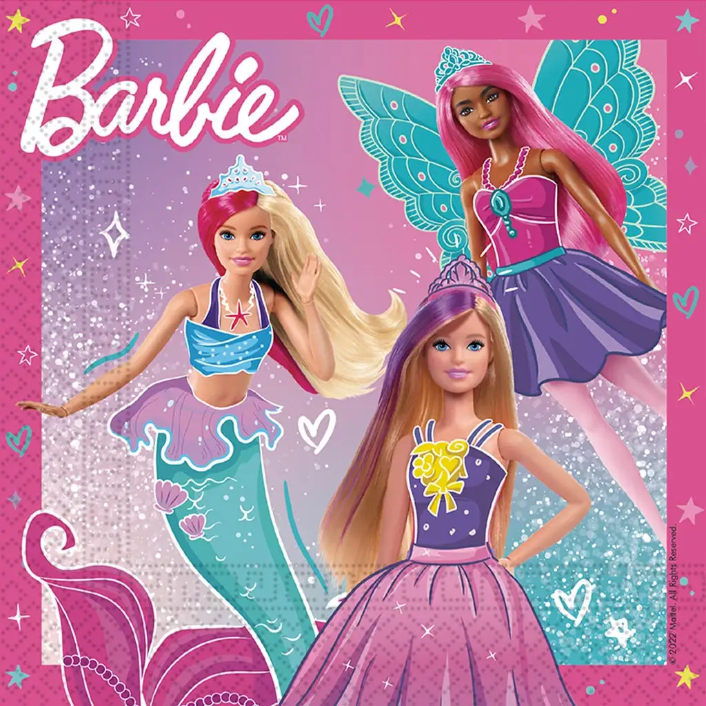 Barbie papírszalvéta szett – 2 rétegű, 33x33 cm, 20db