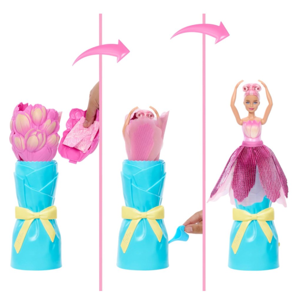Barbie Reveal: Virágvarázs meglepetés baba - Tulipán - Mattel kép 3