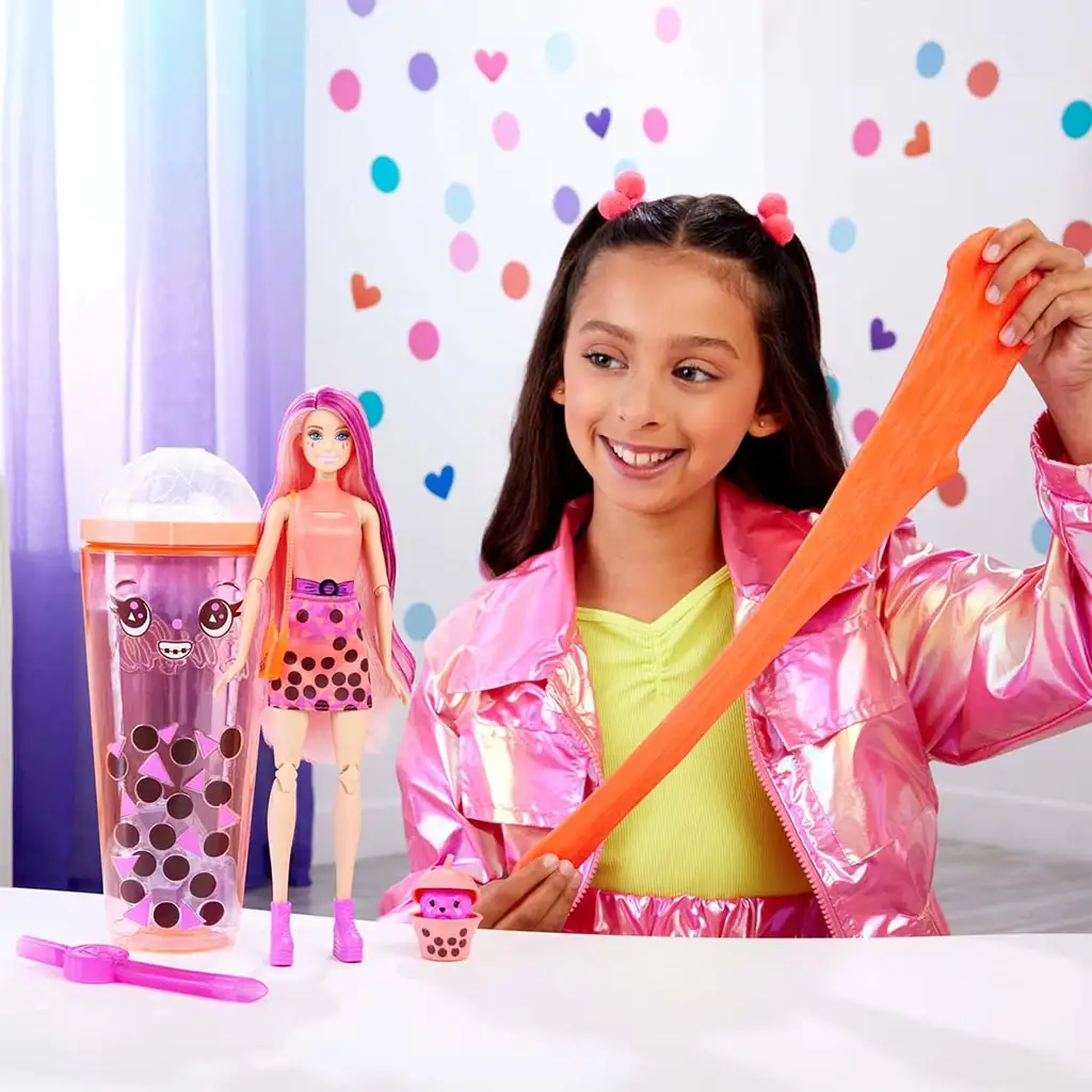 Barbie: Slime Reveal Bubi buli Narancssárga baba - Mattel kép 2