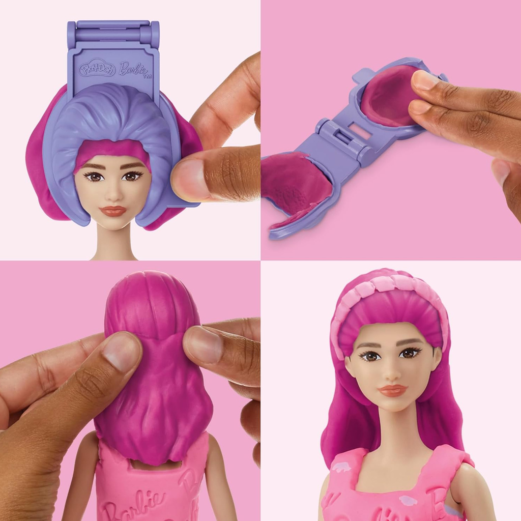 Play-Doh: Barbie szívek és hajkorona gyurma szett babával - Hasbro kép 3