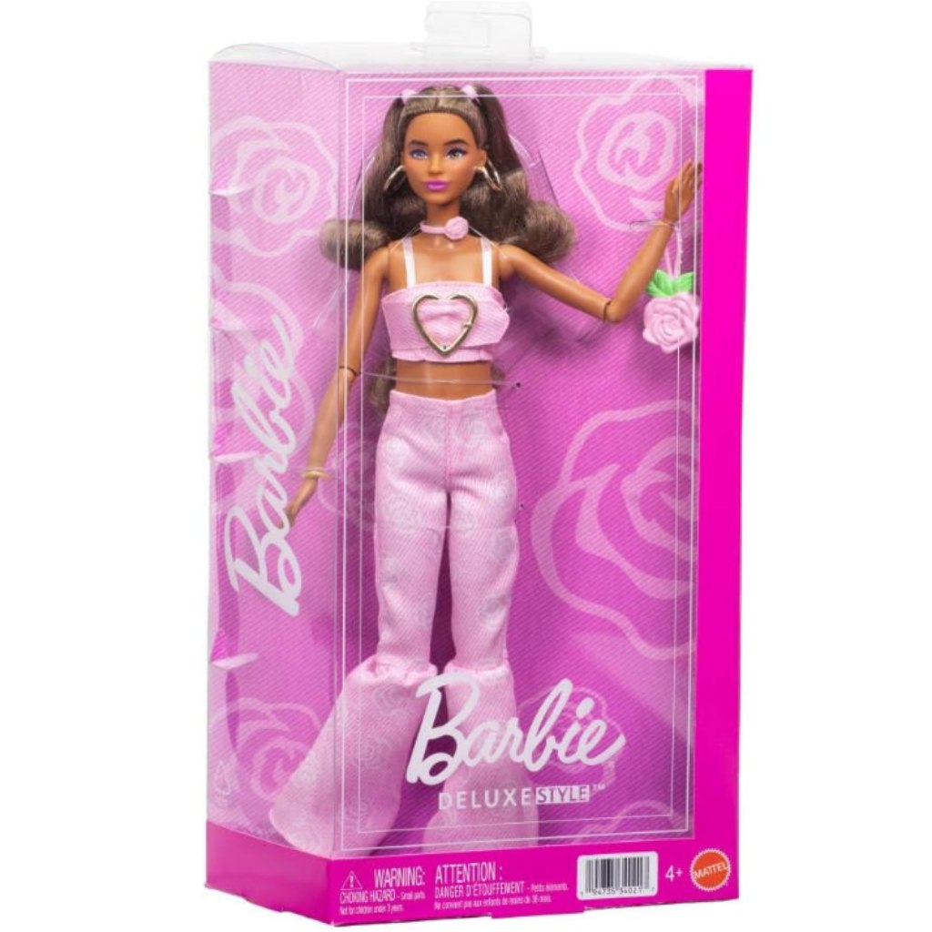 Barbie: Trendi barátnők baba rózsamintás ruhaszettben - Mattel