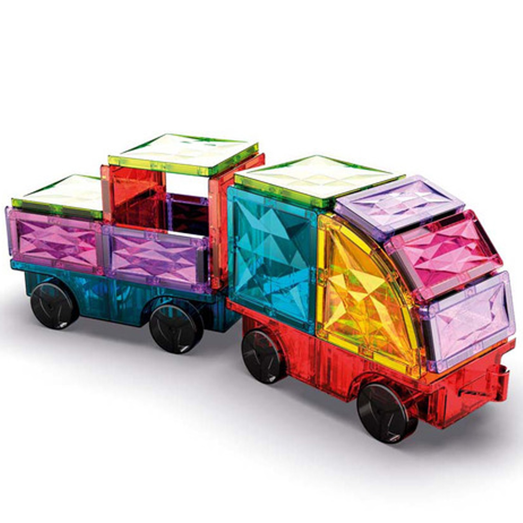 Geomag: Magnetic Tiles Gems jáművek mágneses építőkocka 24db-os szett kép 2