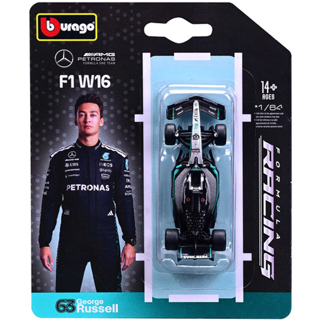 Bburago: Mercedes-AMG Petronas F1 W16 Hamilton F1 (2025/) versenyautó fém autómodell 1/64 (Lewis Hamilton #44)