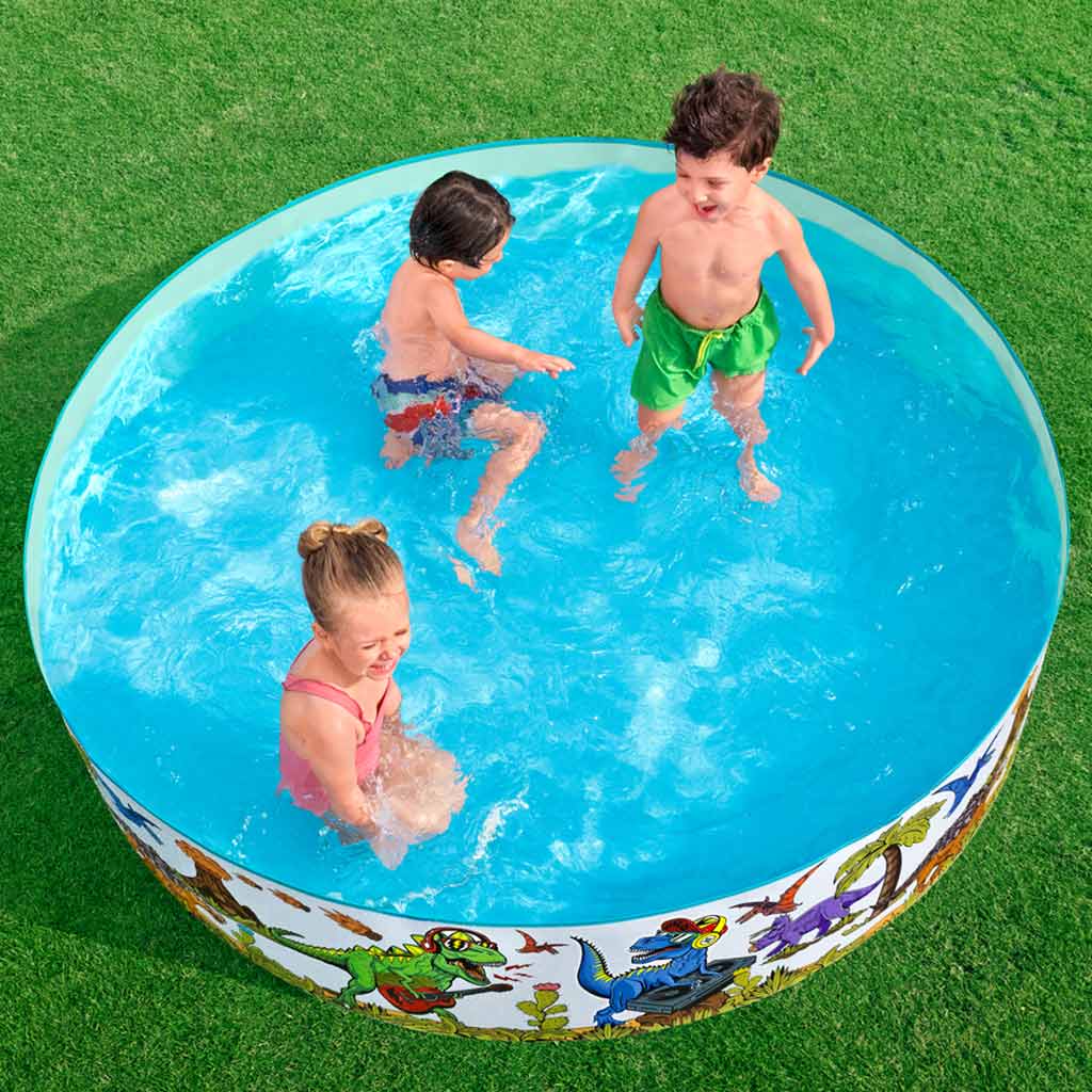 Bestway:  Fill 'n Fun™ dinoszauruszos merevfalú pancsoló medence Ø 183 x 38 cm kép 5