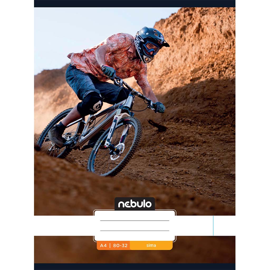 Nebulo: Tűzött sima biciklis mintás füzet 80-32 A/4