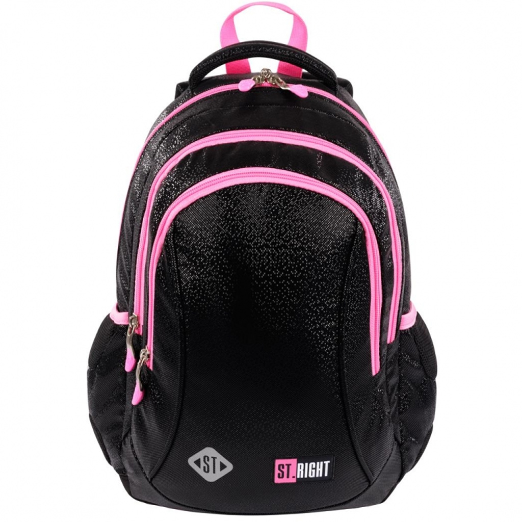 St.Right Black Glitter iskolatáska, hátizsák BP26 39x27x17cm