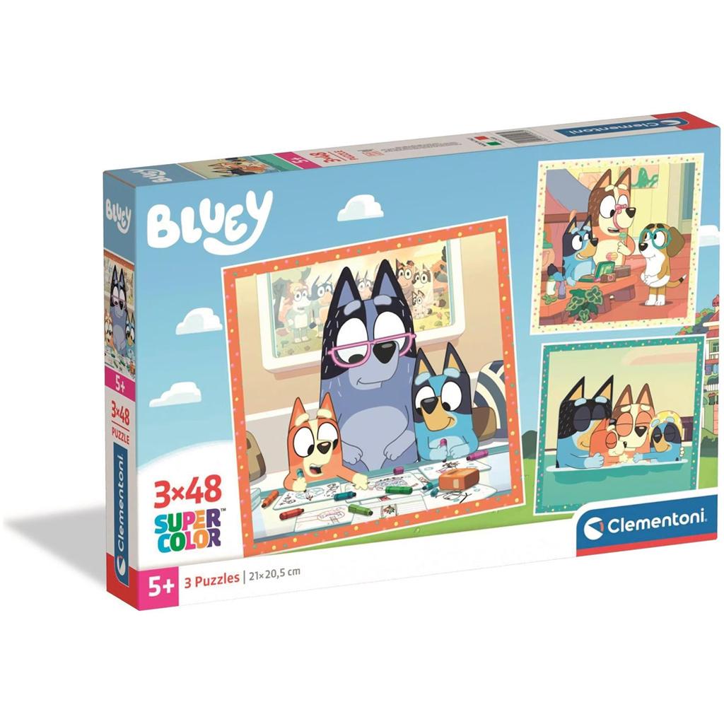 Bluey 3x48db-os Super Color puzzle - Clementoni