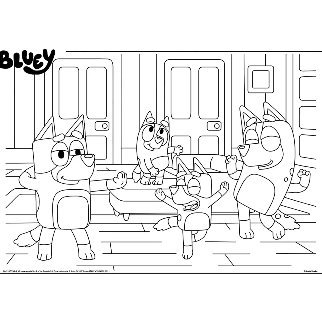 Bluey és barátai 2 az 1-ben 4x48db-os maxi padló puzzle és színező 35x25cm - Lisciani kép 4