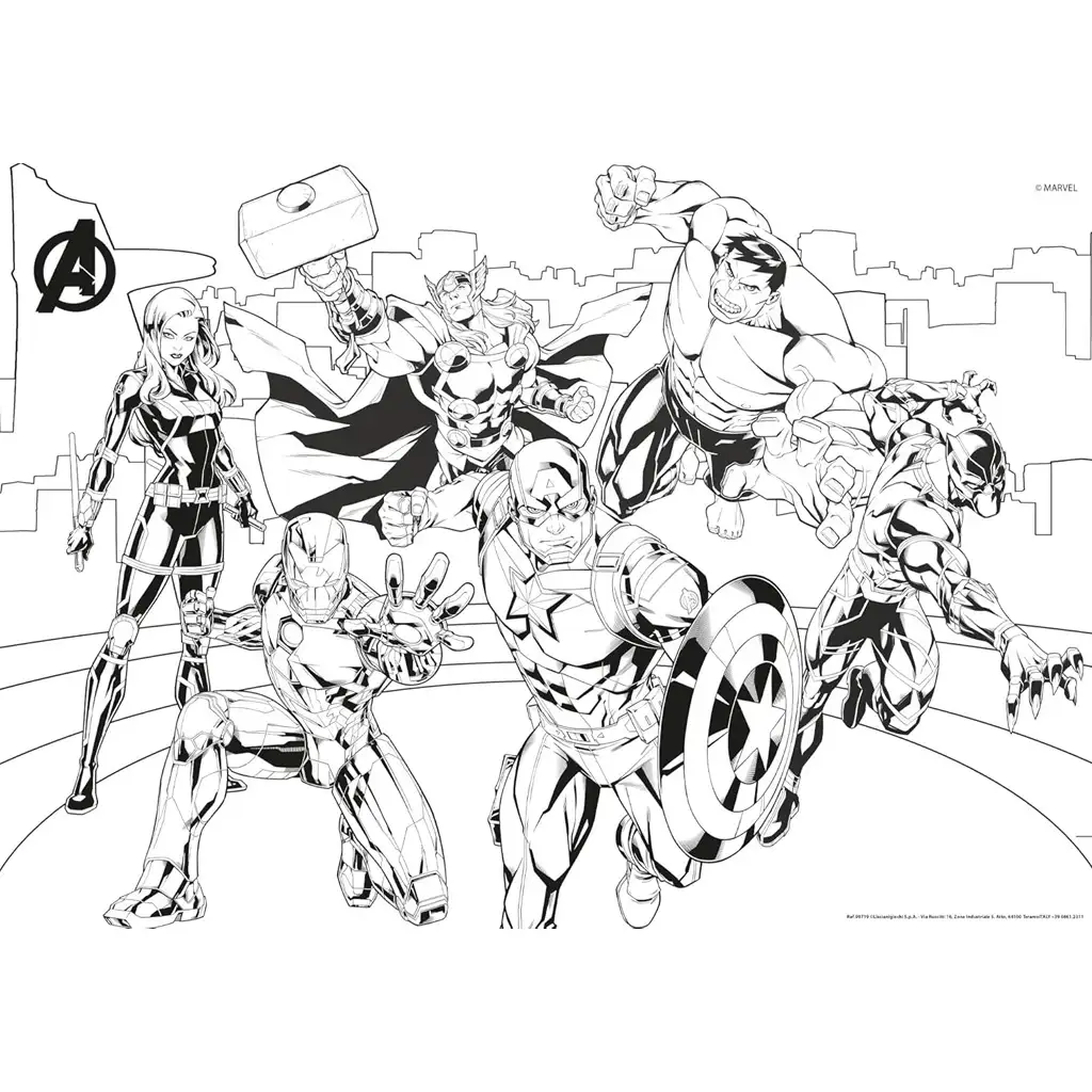 Bosszúállók 2 az 1-ben 108db-os puzzle és színező 50x35cm - Lisciani kép 3