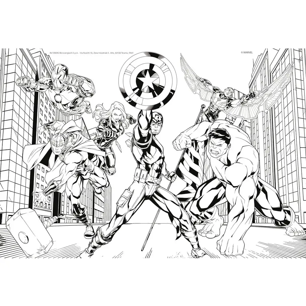 Bosszúállók: A hősök 2 az 1-ben 60db-os puzzle és színező 50x35cm - Lisciani kép 3