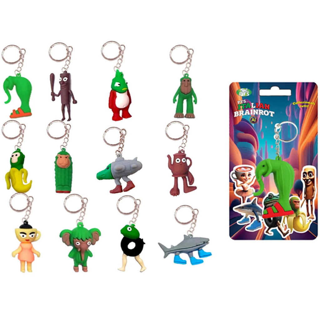 Italian Brainrot 3D 7cm-es kulcstartó többféle változatban 1db
