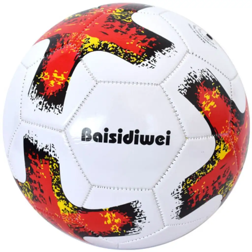 Műbőr focilabda színes kereszt mintával 23cm kép 2