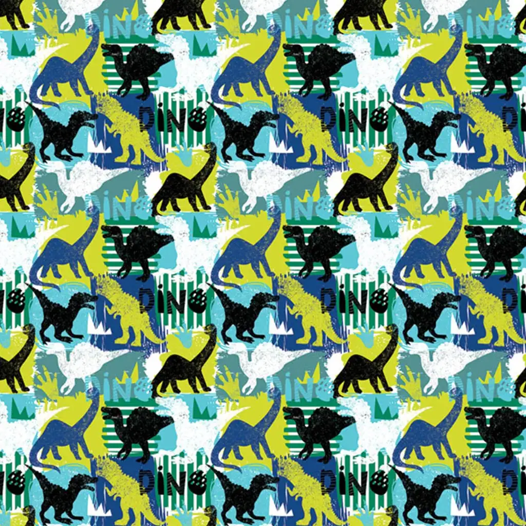 Színes dinó mintás csomagolópapír 100x70cm