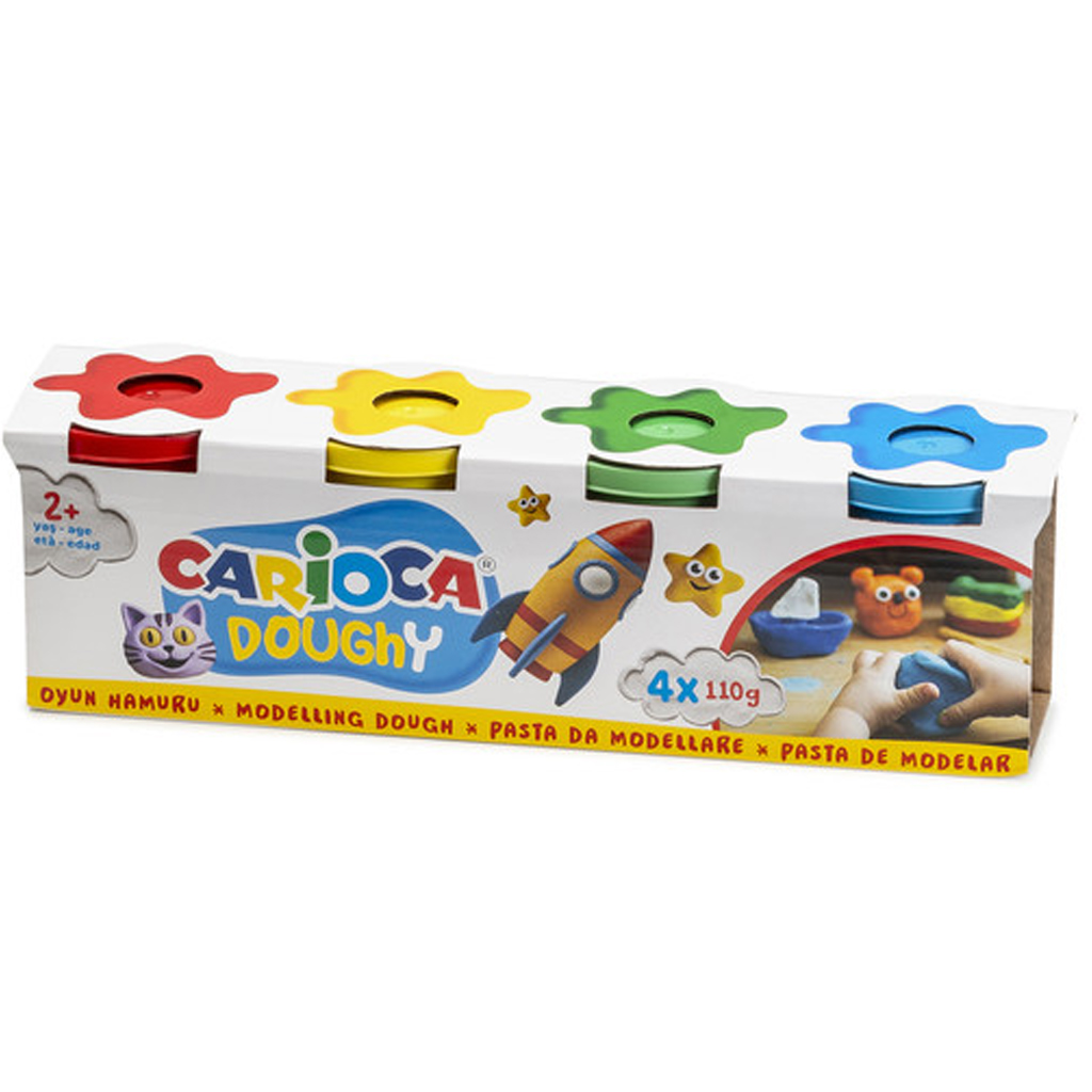 Doughy modellező gyurma szett tégelyben 4x110g - Carioca