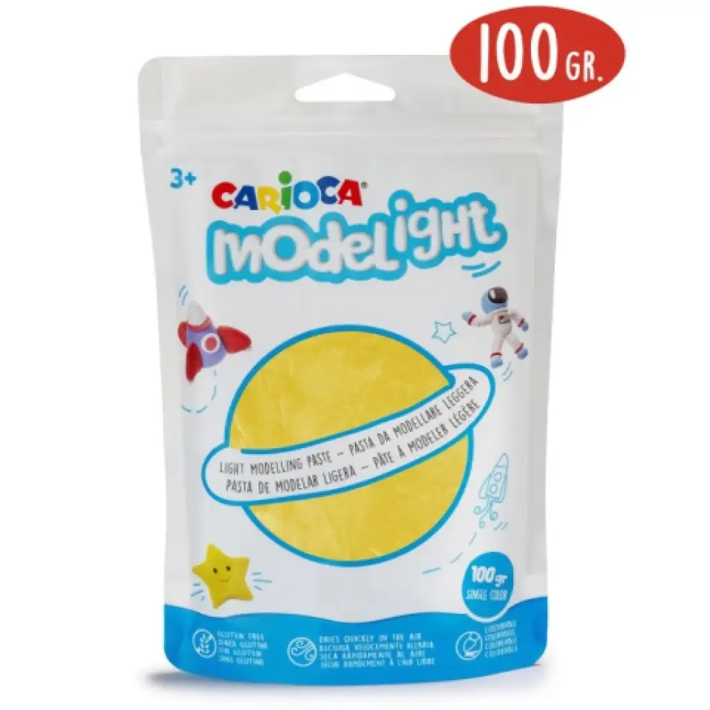 Modelight 100g-os sárga gyurma - Carioca