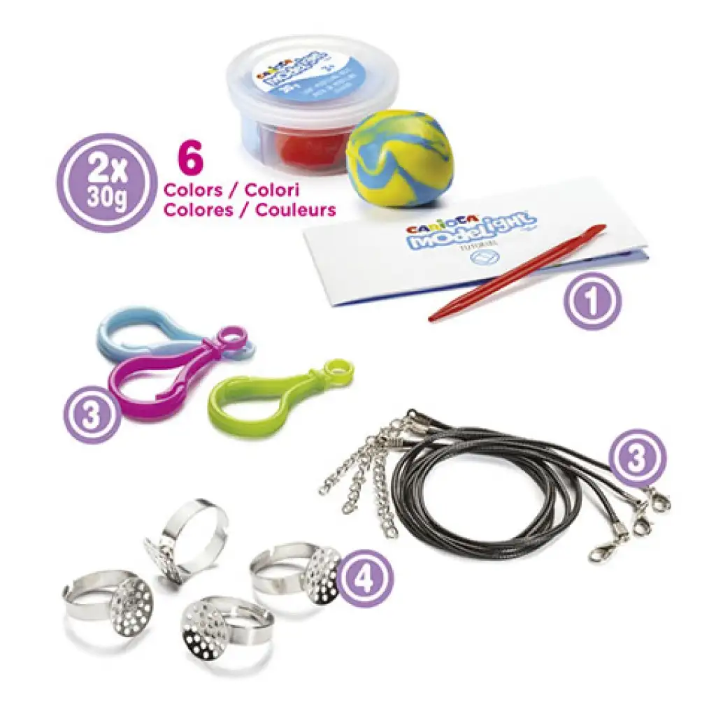 Modelight Bijoux Nyaklánc és Gyűrű készítés gyurma szett - Carioca kép 2