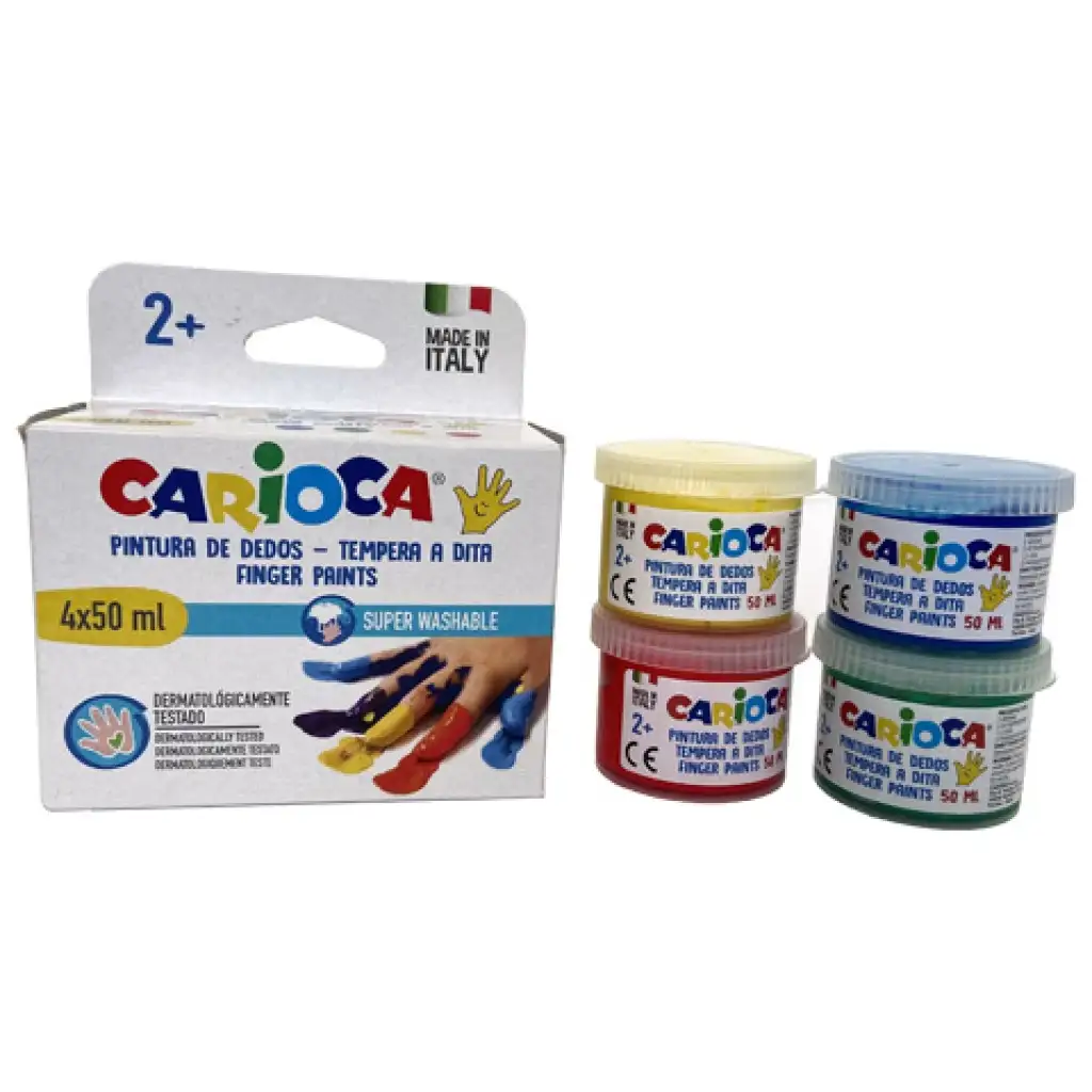 Ujjfesték szett különböző színekkel 4x50ml - Carioca kép 2