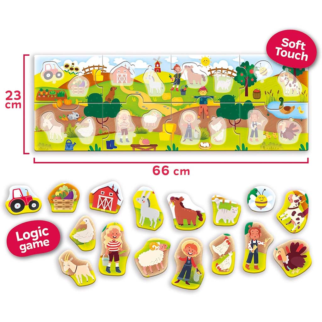 Carotina baby: Panoráma bébi puzzle 24db-os - A Farm - Lisciani kép 2