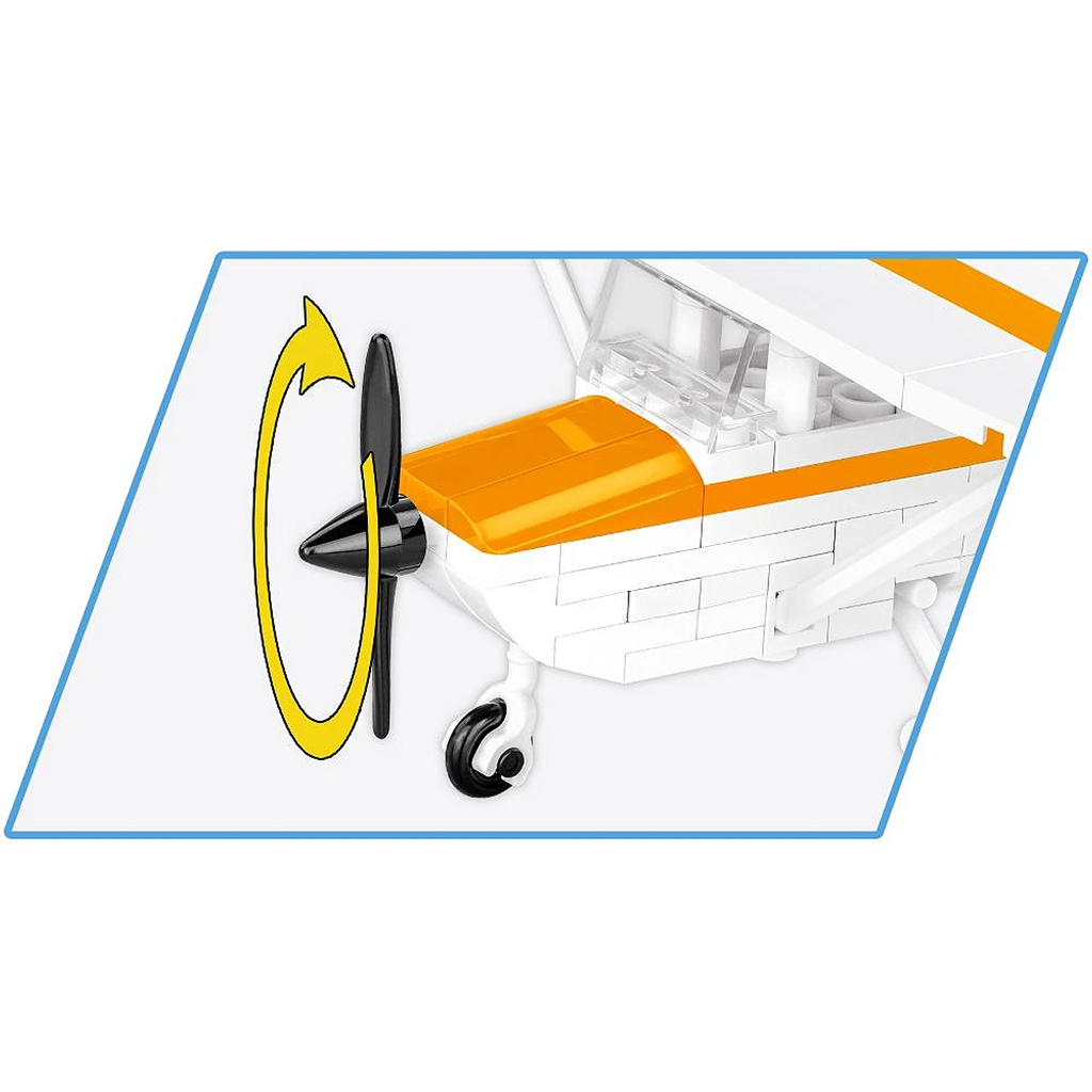 COBI: Cessna 172 Skyhawk narancs-fehér építőjáték (26623) kép 3