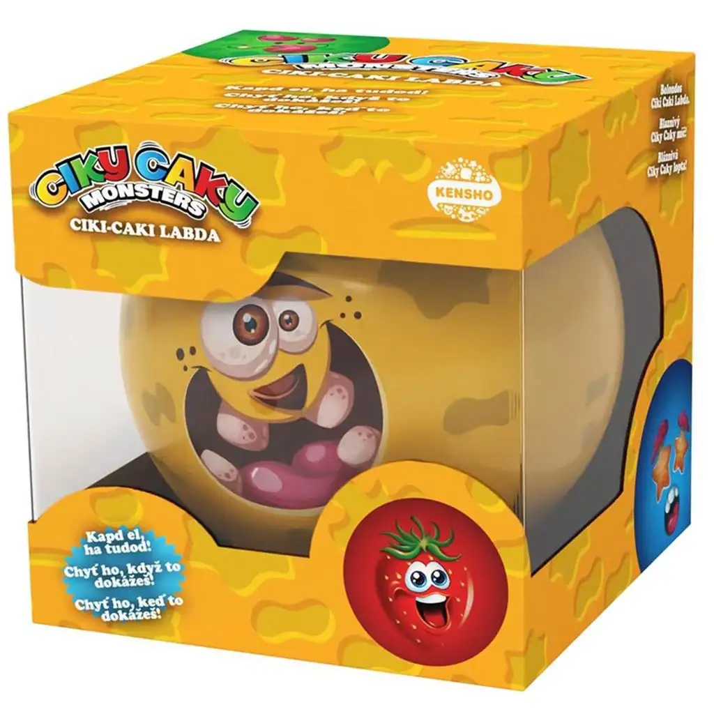 Ciki-caki labda Szörnyecskés - narancssárga 10cm-es