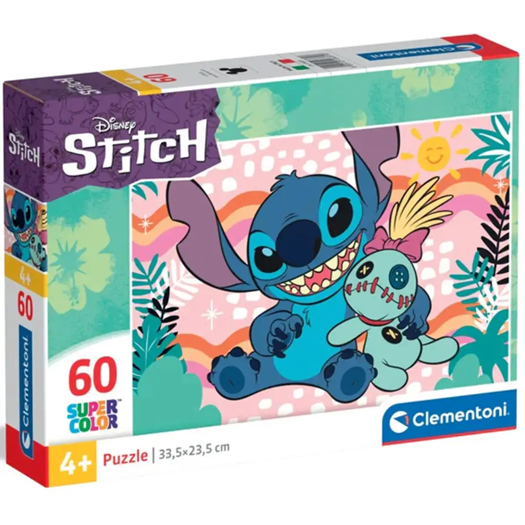 Lilo és Stitch Scrump plüssel 60db-os supercolor puzzle - Clementoni