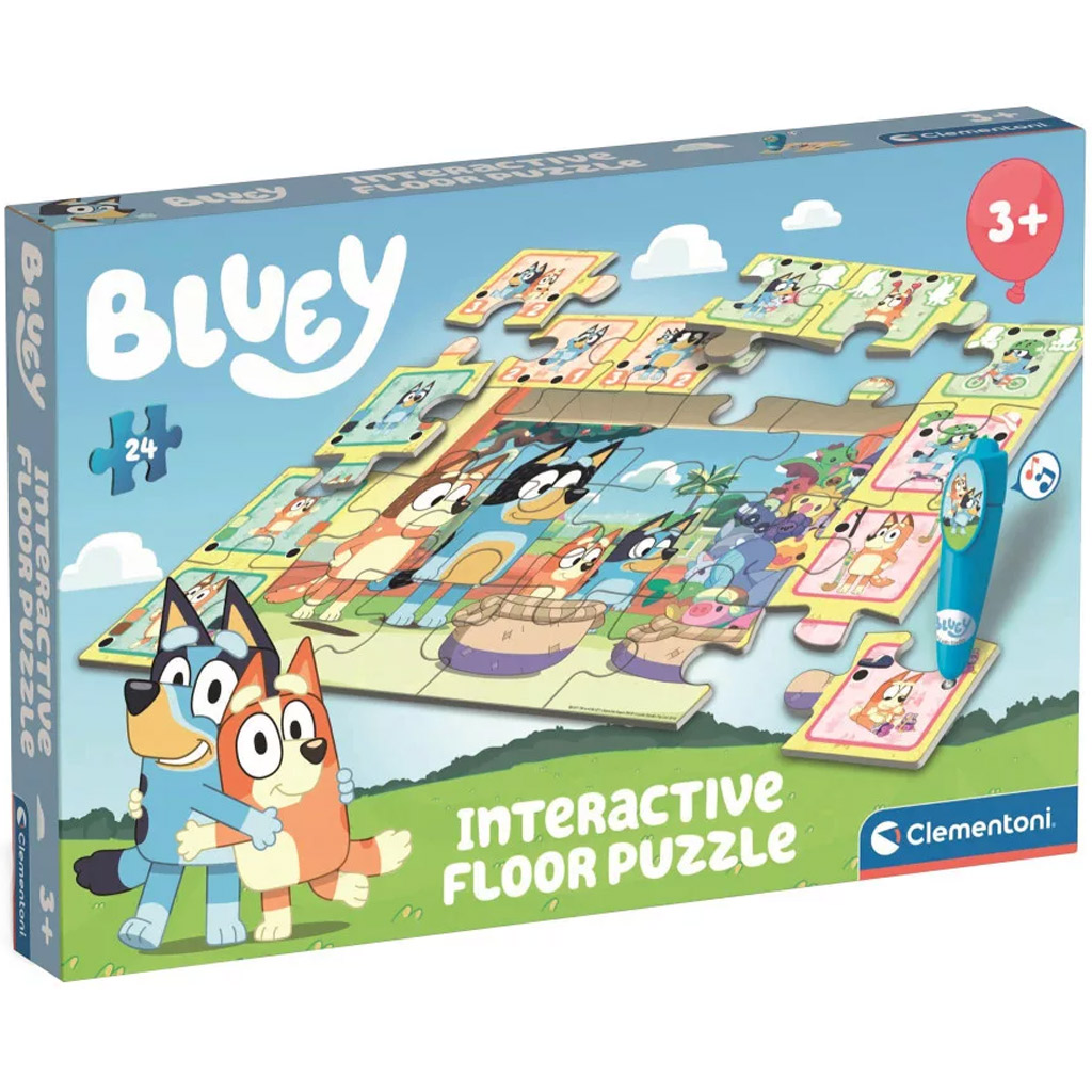 Bluey és barátai interaktív 24db-os padló puzzle - Clementoni